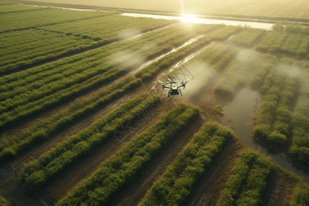 无人机灌溉设备高清图片