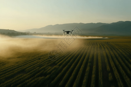 农产无人机高空洒水背景