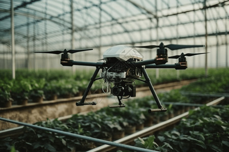 无人机温室检测农作物图片