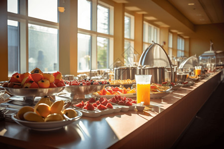酒店早午餐自助餐图背景图片