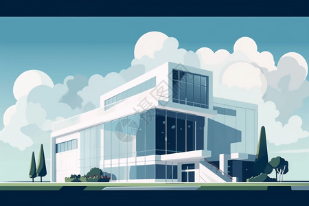 国贸中央电视台总部大楼现代美术馆大楼平面插图插画
