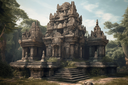 游戏装饰东南亚风格建筑设计图片