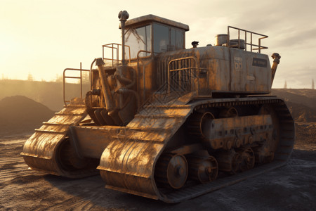 煤矿机器推土机背景图片