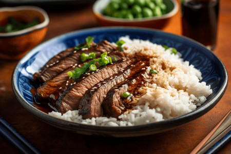 豪华牛丼饭粮食牛饭高清图片