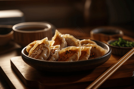 一日三餐之煎饺背景