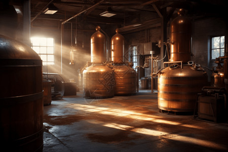 酿酒厂工业蒸馏器设计图片