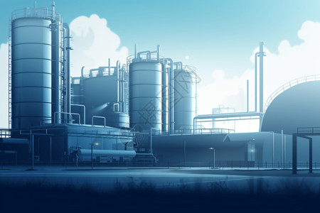 制氢厂插画清洁能源制氢厂高清图片