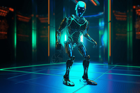 未来的跳舞机器人背景图片