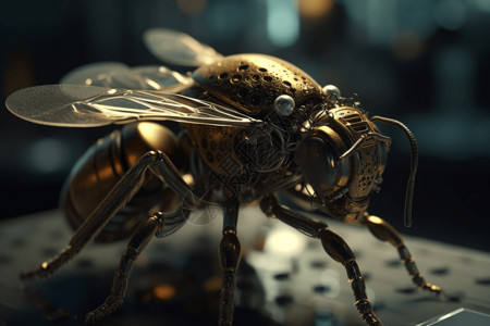 实验室里的机器人蜜蜂背景图片