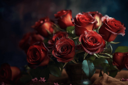 一束深红色玫瑰背景图片