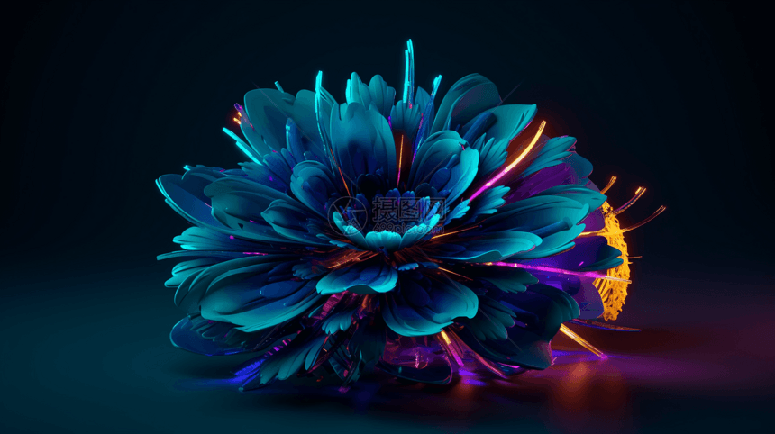 抽象3D花卉艺术品图片