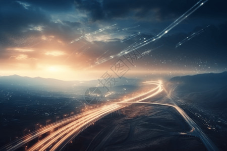 未来感的高速公路图片