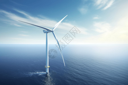 海上风力涡轮机的壮丽景色图片