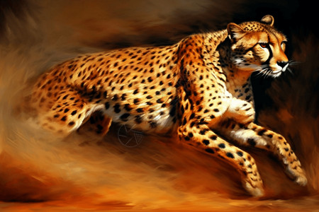 奔跑速度奔跑的猎豹插画