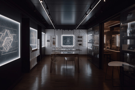 艺术工作室艺术展览馆3D渲染图设计图片