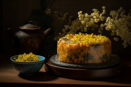 桂花作为主材的蛋糕高清图片