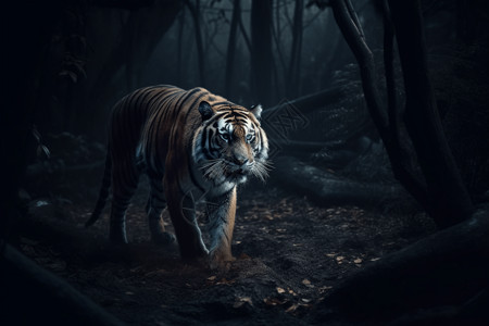 老虎再丛林里高清图片