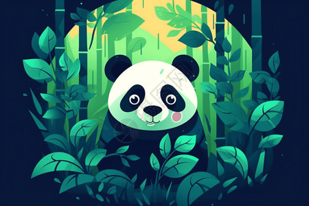 丛林里的大熊猫背景图片