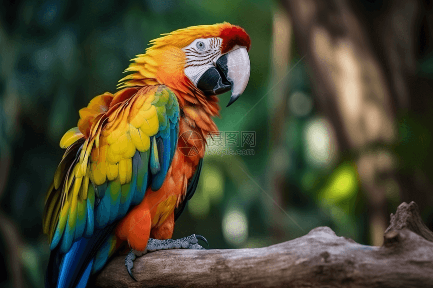 林间彩色的鹦鹉图片