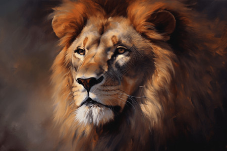 油画狮子背景图片