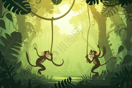 森林中的猴子图片