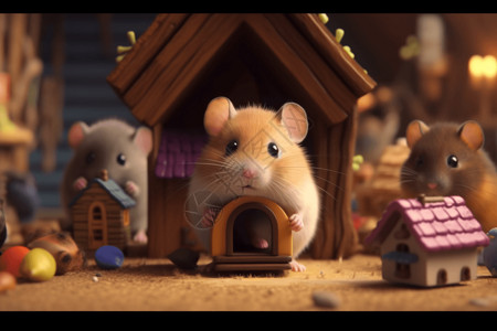 可爱的鼠可爱的宠物鼠插画