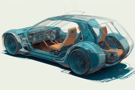 未来汽车的细节图背景图片