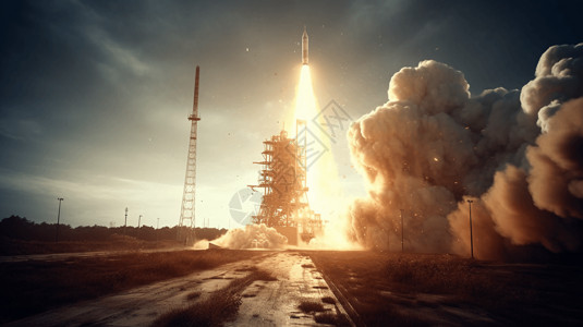 火箭发射过程背景图片