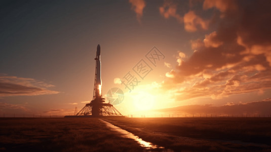 清晨的火箭背景图片