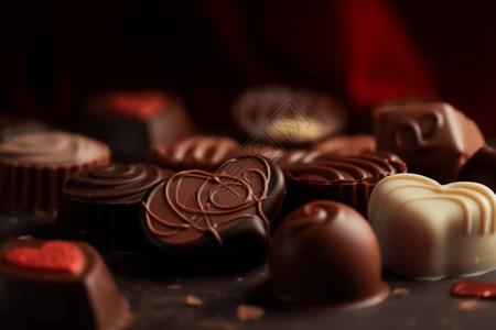 心形黑巧克力背景图片