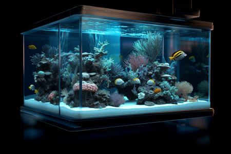 AR导航水族馆里多彩的鱼类背景