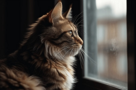 窗台的小猫图片