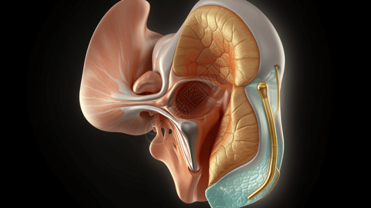 耳朵3D解剖图图片