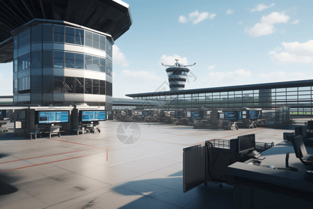 机场控制塔高科技飞机场设计图片
