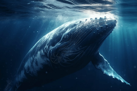 深海里的巨鲸背景图片