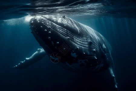 海洋中的鲸鱼背景图片