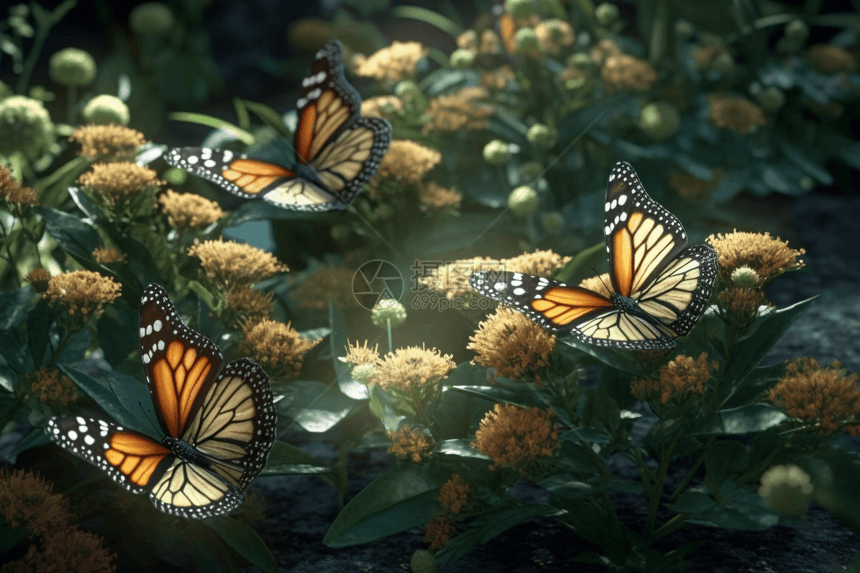花园中的蝴蝶图片