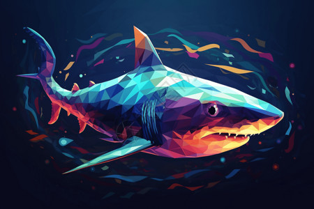 白鲨恐怖的鲨鱼插画