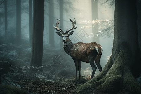 森林中优雅的鹿图片