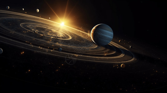 太阳系运作背景图片
