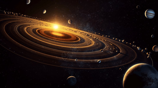 太挤太空中的太阳系设计图片