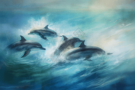 海洋里的海豚图片
