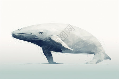 白背景巨鲸背景图片