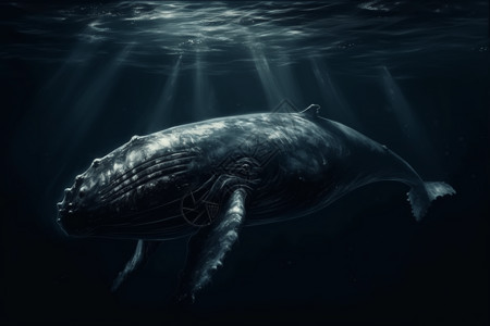 深海中的鲸鱼图片