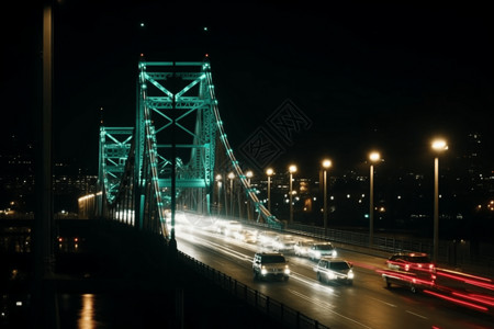 城市桥梁夜晚图片