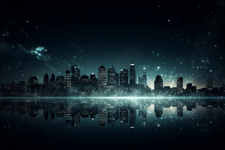 夜空下的城市背景图片