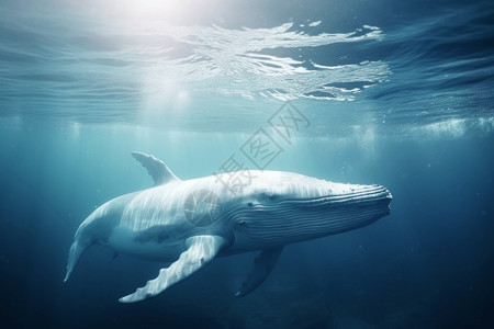 海洋戏水的鲸鱼背景图片