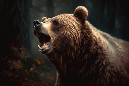 森林中的棕熊背景图片