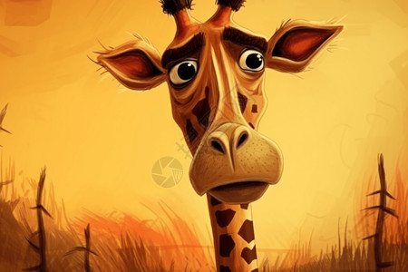 卡通长颈鹿背景图片