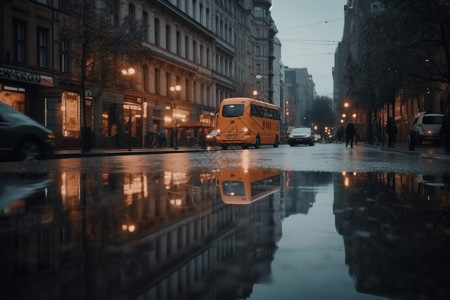 城市的雨后图片